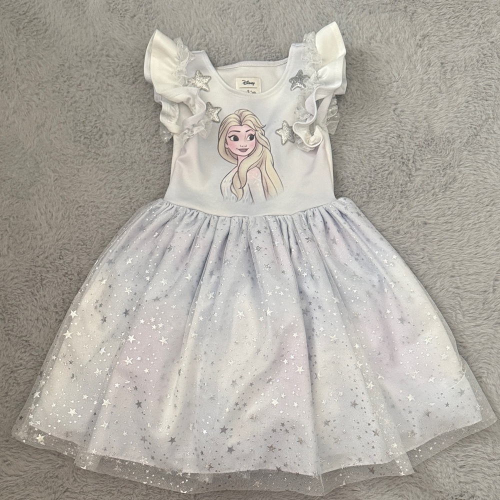 Disney Elsa Girls Dress - White and Silver